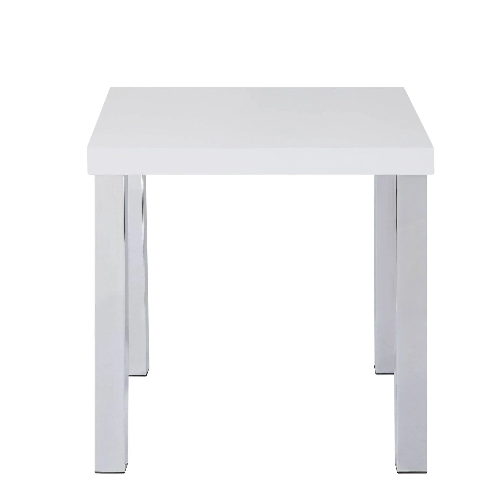 Homezia 22" Chrome And White High Gloss Square End Table 4 Homezia 22" Chrome And White High Gloss Square End Table - Image 2