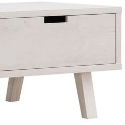 Bev 47 Inch Modern Coffee Table, 2 Drawers, 1 Side Compartment, White, Gray-Benzara -Olsberg shop 7d93619e6e7a451cb510d5a789b47371