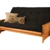 Queen-size Phoenix Futon In Butternut Finish With Suede Black Mattress