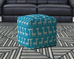 Homezia 17" Blue And White Cotton Animal Print Pouf Ottoman 11 Homezia 17" Blue And White Cotton Animal Print Pouf Ottoman -Olsberg shop 7edeb53cc9a14cfcaad20054d4844027