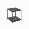 24 Inch Wood End Table, Classic, Herringbone, Square, Metal Frame, Gray-Benzara 2 24 Inch Wood End Table, Classic, Herringbone, Square, Metal Frame, Gray-Benzara -Olsberg shop 7fc72602109540f9941c8df284407ec4