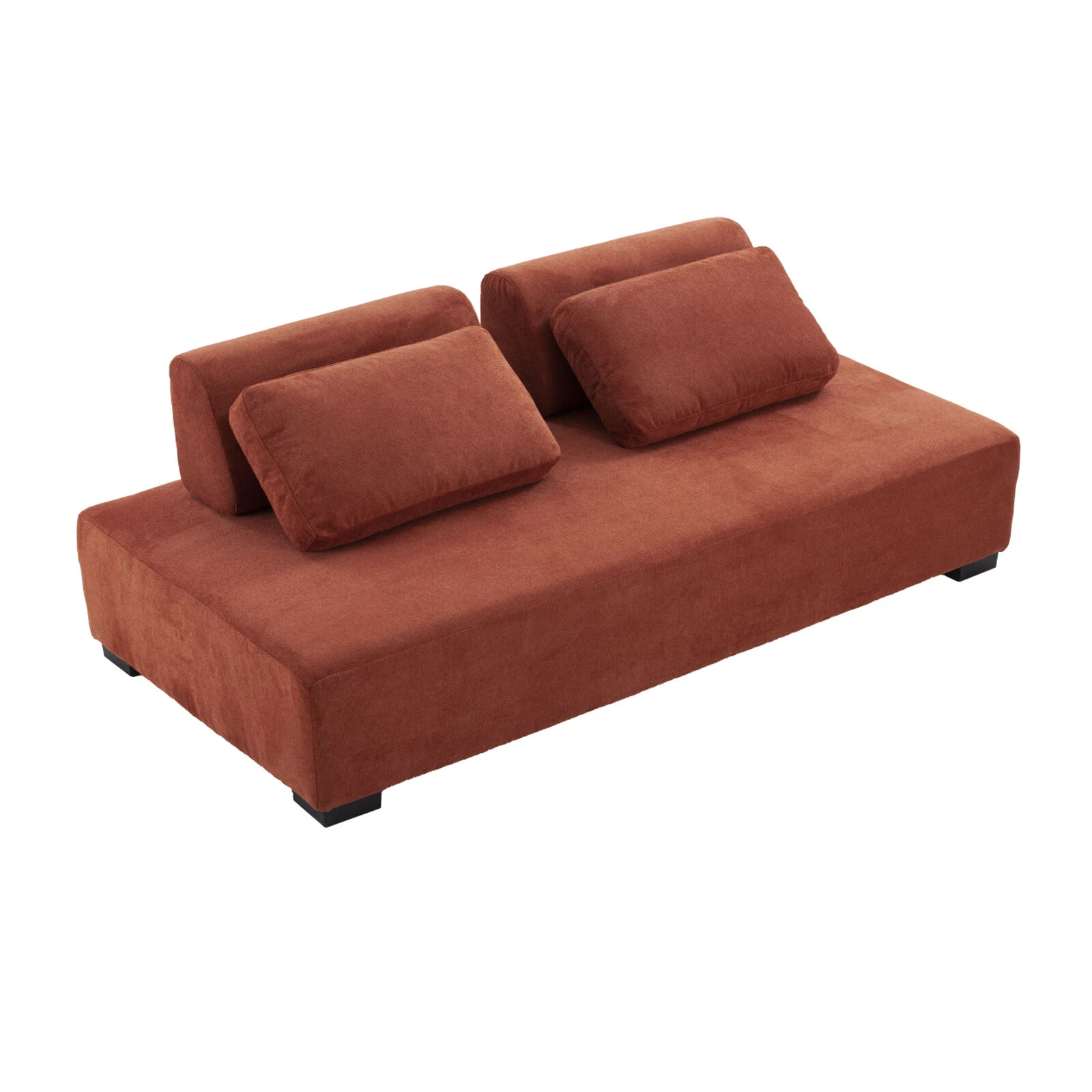 One-Piece Morden Sofa Counch 3-Seater Minimalist Sofa For Living Room Lounge Home Office Orange 5 One-Piece Morden Sofa Counch 3-Seater Minimalist Sofa For Living Room Lounge Home Office Orange - Image 3