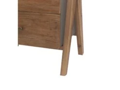 Wooden Side Table With 2 Drawers And A Shape Legs, Brown And Gray- Benzara -Olsberg shop 808d3244401646dcbc708c3d8949c293
