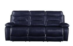 Aashi Sofa (Motion), Navy Leather-Gel Match
