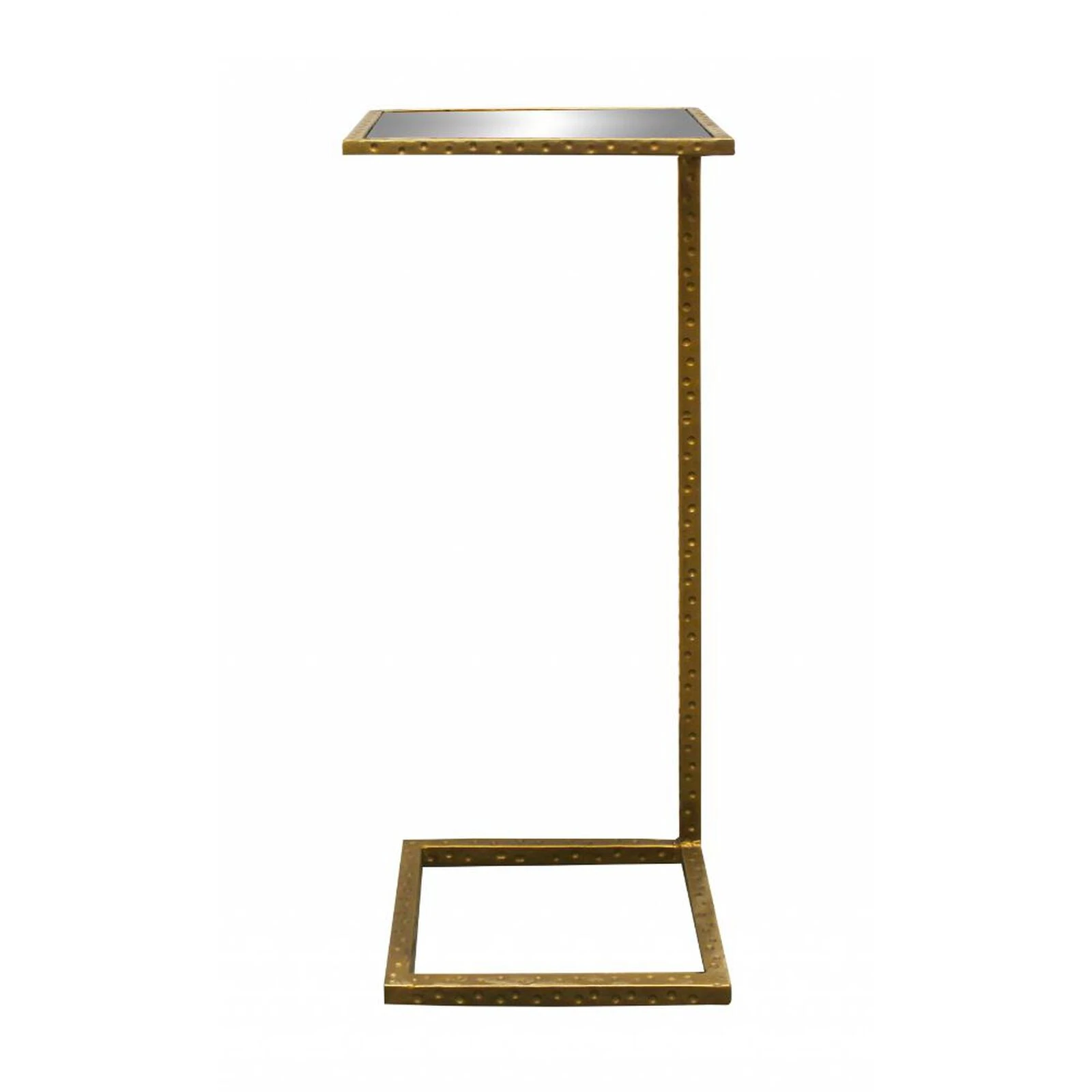 Homezia 27" Brass And Silver Mirrored And Iron Square End Table 3 Homezia 27" Brass And Silver Mirrored And Iron Square End Table