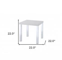Homezia 22" Chrome And White High Gloss Square End Table 9 Homezia 22" Chrome And White High Gloss Square End Table -Olsberg shop 8341018ef67b49f1aee14b469b9f3b18