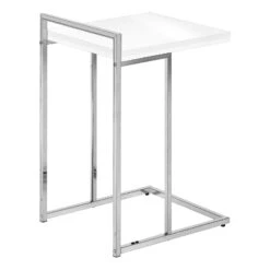 Monarch Specialties I 3636 Accent Table, C-shaped, End, Side, Snack, Living Room, Bedroom, Metal, Laminate, Glossy White, Chrome, Contemporary, Modern 15 Monarch Specialties I 3636 Accent Table, C-shaped, End, Side, Snack, Living Room, Bedroom, Metal, Laminate, Glossy White, Chrome, Contemporary, Modern -Olsberg shop 877fa74067ae4b87a278d8d4fd17a008