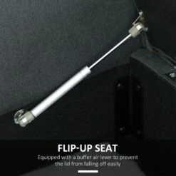 Modern Upholstered Storage Bench With Arms, Linen-Feel Fabric Ottoman Bench For Bedroom, Entryway, And Living Room, Dark Grey -Olsberg shop 8803193be2b74f02a81343c0e2cca498