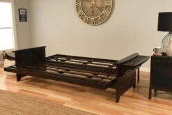 Phoenix Futon In Espresso Finish With Suede Gray Mattress -Olsberg shop 8a155785bda54d6d98304d4d4822560f