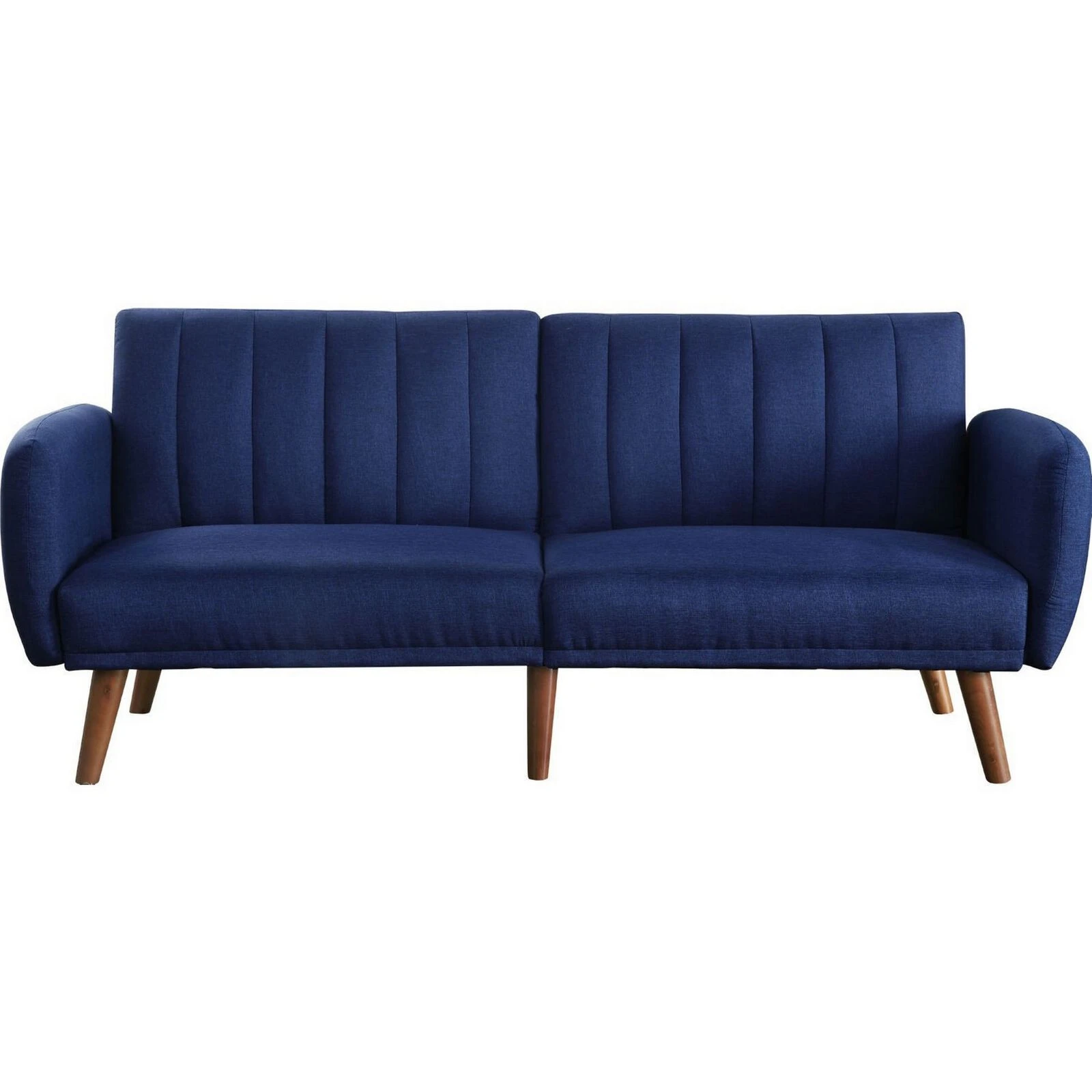 Fabric Upholstered Adjustable Sofa, Blue And Brown 3 Fabric Upholstered Adjustable Sofa, Blue And Brown