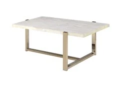 ACME Feit Coffee Table, Faux Marble & Champagne