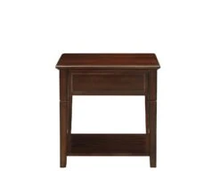 Homezia 24" Walnut Wood Rectangular End Table With Drawer And Shelf 15 Homezia 24" Walnut Wood Rectangular End Table With Drawer And Shelf -Olsberg shop 8d084be84b4f4adab12e5bed20a23149