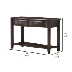 Wooden Console Table With 2 Spacious Drawers, Brown-Benzara 11 Wooden Console Table With 2 Spacious Drawers, Brown-Benzara -Olsberg shop 8dd69edac3aa4260b6aafde792666955