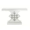 Console Table With Mirror Frame And Pedestal Base, Silver-Benzara -Olsberg shop 8f514a5efc304cde9c1624a7049ac220