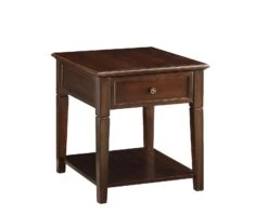 Homezia 24" Walnut Wood Rectangular End Table With Drawer And Shelf 12 Homezia 24" Walnut Wood Rectangular End Table With Drawer And Shelf -Olsberg shop 9004f168de85473da977e7baf5048cd9