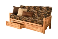Olsberg shop 28 Lodge Futon With Storage Drawers And Cabin Print Mattress