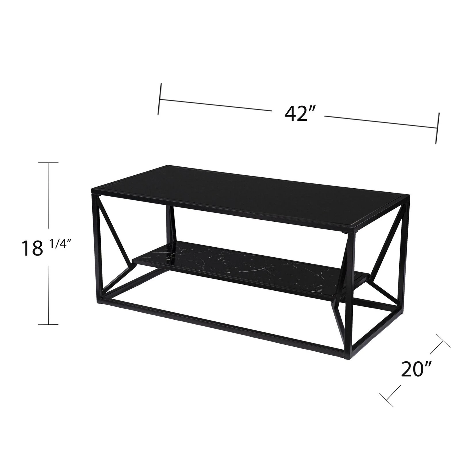 Homezia 42" Glass And Metal Rectangular Coffee Table 8 Homezia 42" Glass And Metal Rectangular Coffee Table - Image 6