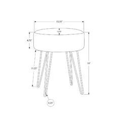 Monarch Specialties I 9000 Ottoman, Pouf, Footrest, Foot Stool, 14" Round, Fabric, Metal Legs, Contemporary, Modern 8 Monarch Specialties I 9000 Ottoman, Pouf, Footrest, Foot Stool, 14" Round, Fabric, Metal Legs, Contemporary, Modern -Olsberg shop 9107f2744f11436e99700e2392942459