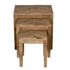 20, 17, 14 Inch 3 Piece Mango Wood Rectangular Nesting Table Set With Inlaid Herringbone Design, Natural Brown-Benzara -Olsberg shop 93ecec10b6194987bf99630a25e4cfed