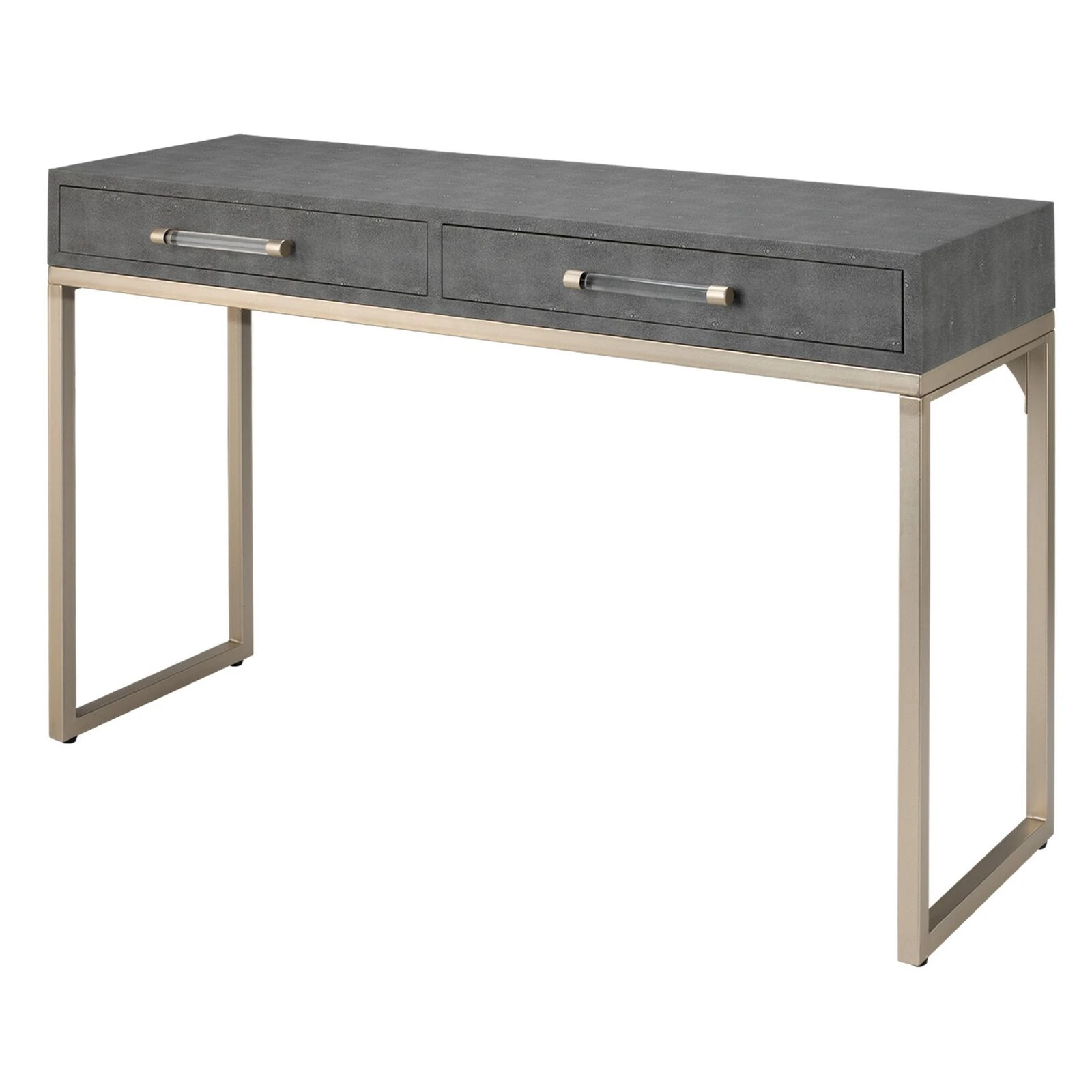 Console Table With Two Drawers And Metal Base, Gray-Benzara 3 Console Table With Two Drawers And Metal Base, Gray-Benzara