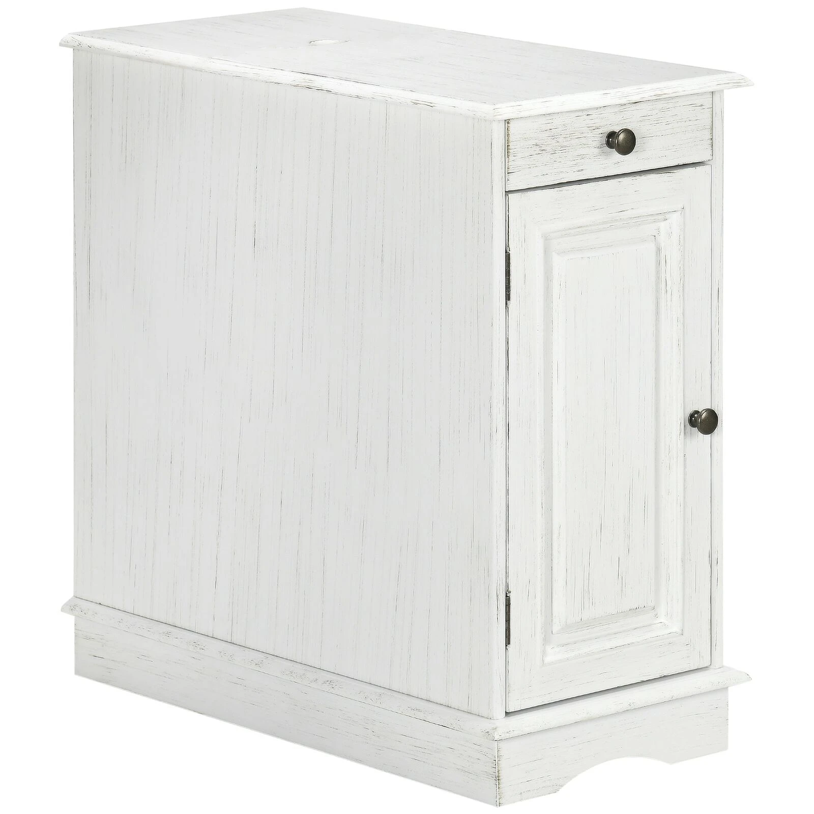 Flip Top End Side Table With Storage Drawer And Cabinet, 11.5" X 24" X 24.25", White 3 Flip Top End Side Table With Storage Drawer And Cabinet, 11.5" X 24" X 24.25", White
