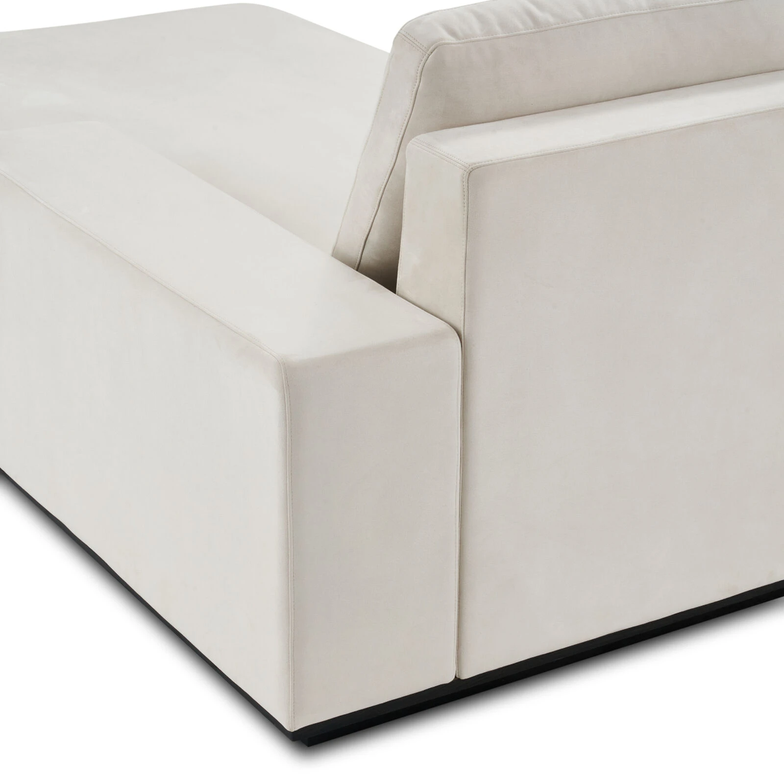 Upholstered Velvet Corner Sofa With Metal Base 9 Upholstered Velvet Corner Sofa With Metal Base - Image 7