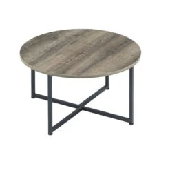 Wooden Table Set With Sturdy Metal Base, Set Of Three, Gray And Brown-Benzara 9 Wooden Table Set With Sturdy Metal Base, Set Of Three, Gray And Brown-Benzara -Olsberg shop 999546f554764566b14ebd59f09d818a
