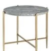 Homezia 24" Champagne And Light Gray Manufactured Wood And Metal Round End Table 1 Homezia 24" Champagne And Light Gray Manufactured Wood And Metal Round End Table -Olsberg shop 9ade89b4f2a74a6ca5e3bbd9ab637145