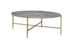 ACME Tainte Coffee Table, Faux Marble & Champagne Finish