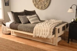 Monterey Futon With Storage Drawers In Antique White Finish With Marmont Thunder Mattress -Olsberg shop 9c13c921878c4e4ba3c770d216fb4ab0