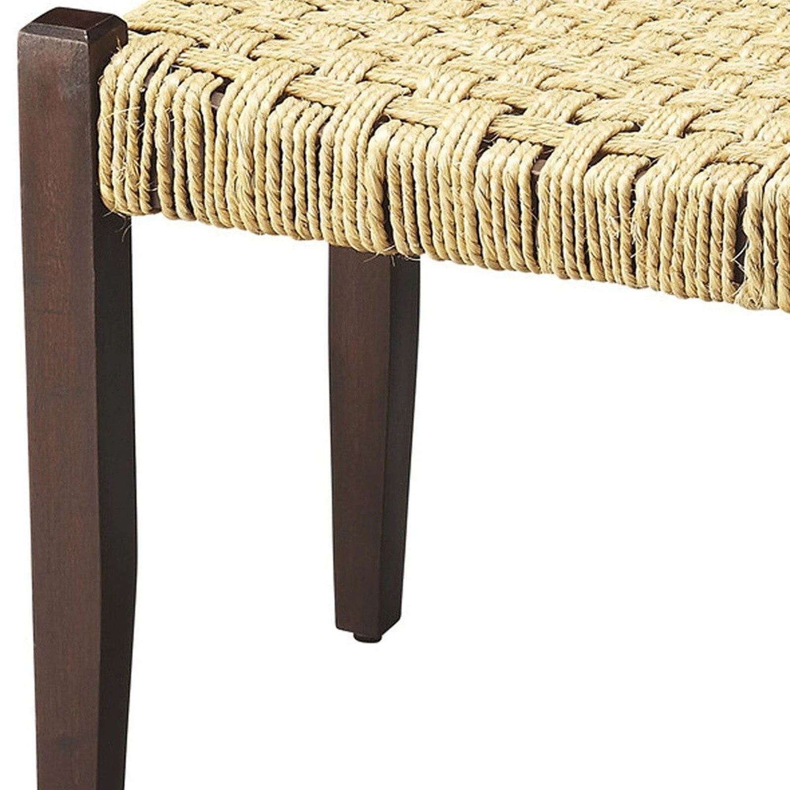 Homezia Solid Wood And Woven Jute Stool 6 Homezia Solid Wood And Woven Jute Stool - Image 4
