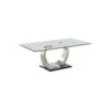Floating Glass Top Coffee Table With Metal Support, Clear And Silver-Benzara -Olsberg shop 9d2f36cfb2e0400f982d0c609e1e735d