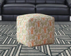 Homezia 17" Pale Orange And Green Cactus Pouf Ottoman 11 Homezia 17" Pale Orange And Green Cactus Pouf Ottoman -Olsberg shop 9d6de7e6763649039b5d0f31b63cca40