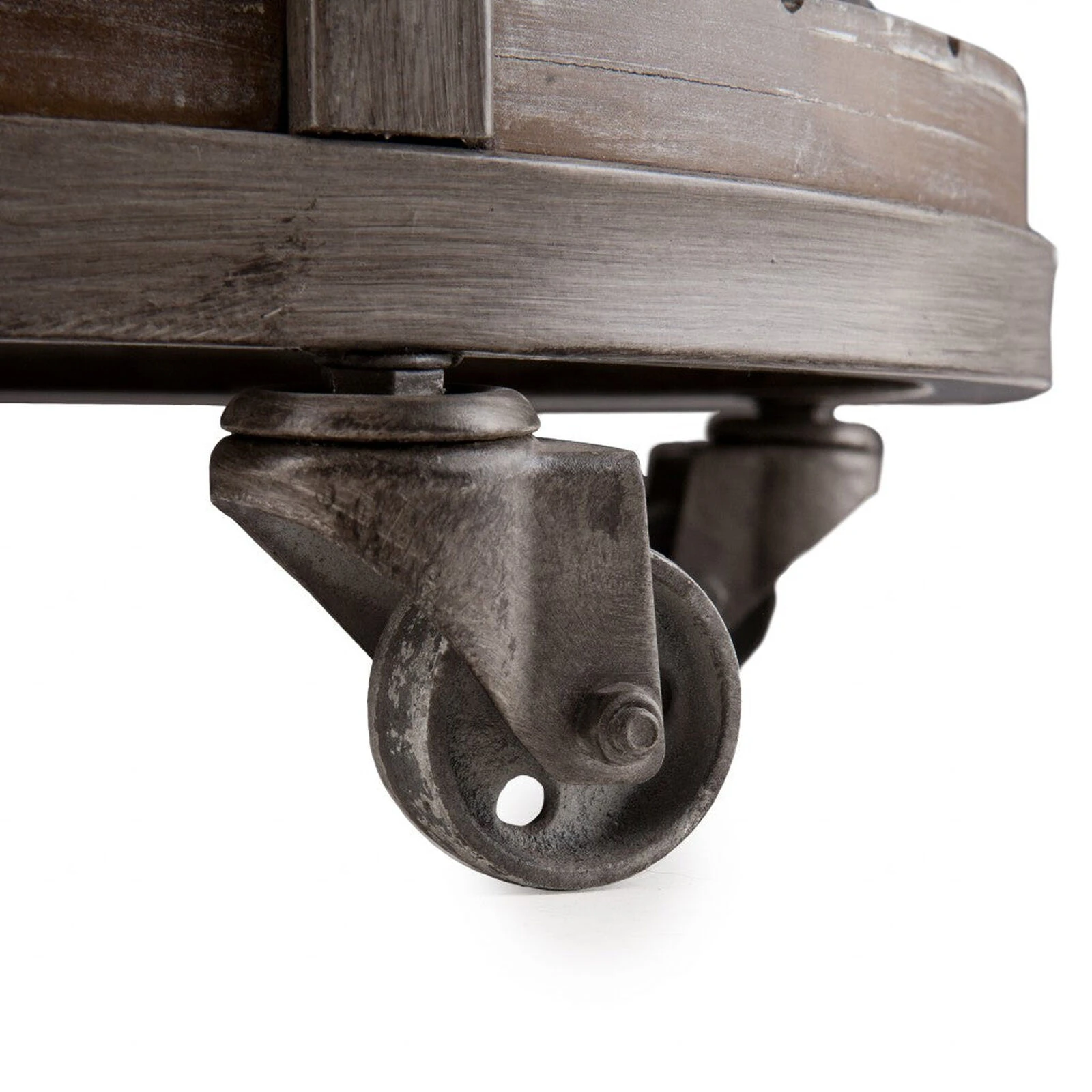 Homezia 24" Brown Manufactured Wood And Iron Round End Table With Shelf 6 Homezia 24" Brown Manufactured Wood And Iron Round End Table With Shelf - Image 4