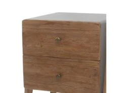 Wooden Side Table With 2 Drawers And A Shape Legs, Brown And Gray- Benzara -Olsberg shop 9e4070f7d45241e695a99731a608accb