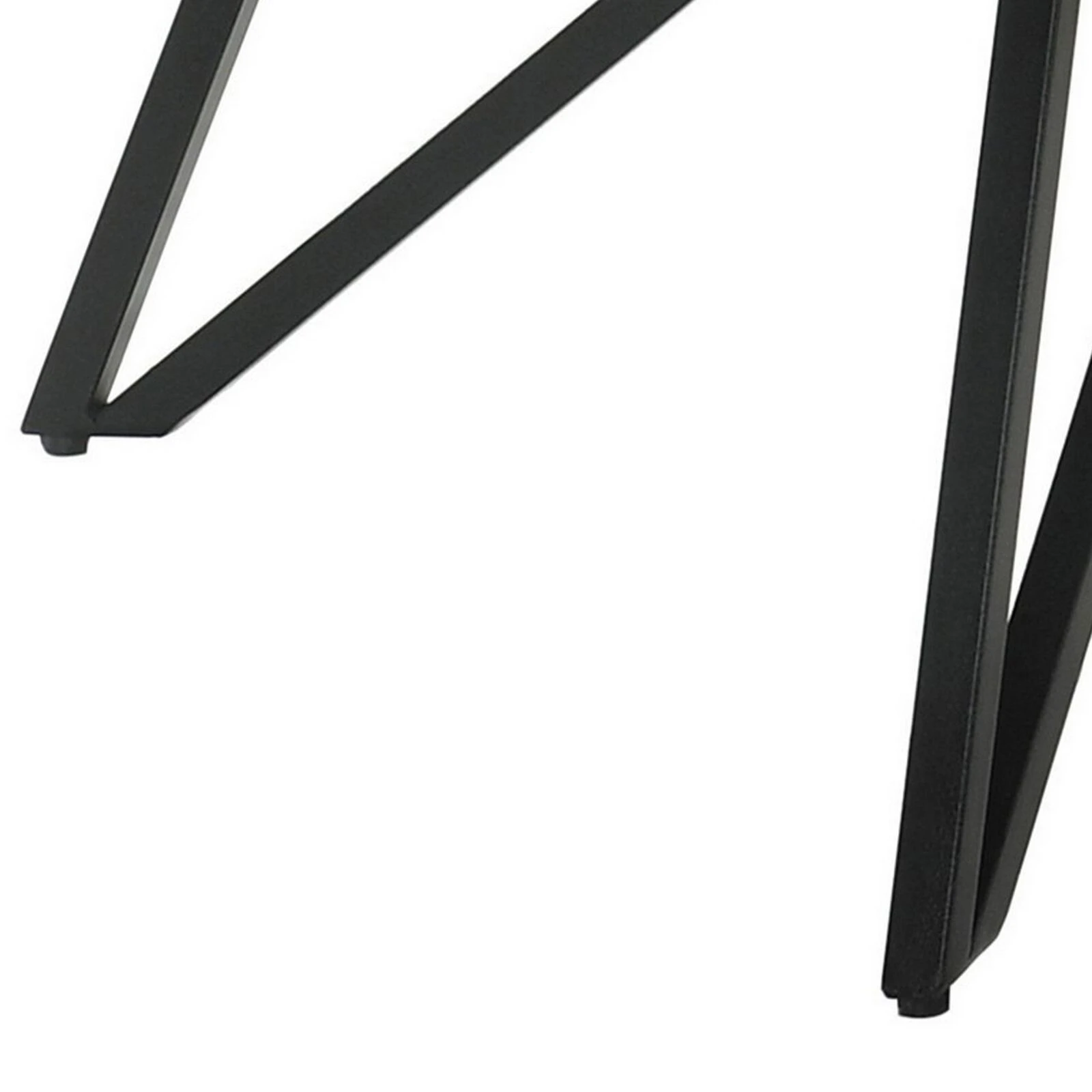 Dexi 36 Inch Coffee Table, Round Top, Geometric Metal Base, Cement Gray-Benzara 5 Dexi 36 Inch Coffee Table, Round Top, Geometric Metal Base, Cement Gray-Benzara - Image 3