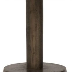 Ley 28 Inch Aluminum Side End Table, Round Top, Pedestal Base, Bronze-Benzara -Olsberg shop 9fd51c8dbeb44e99a2676ce1d66c9ded