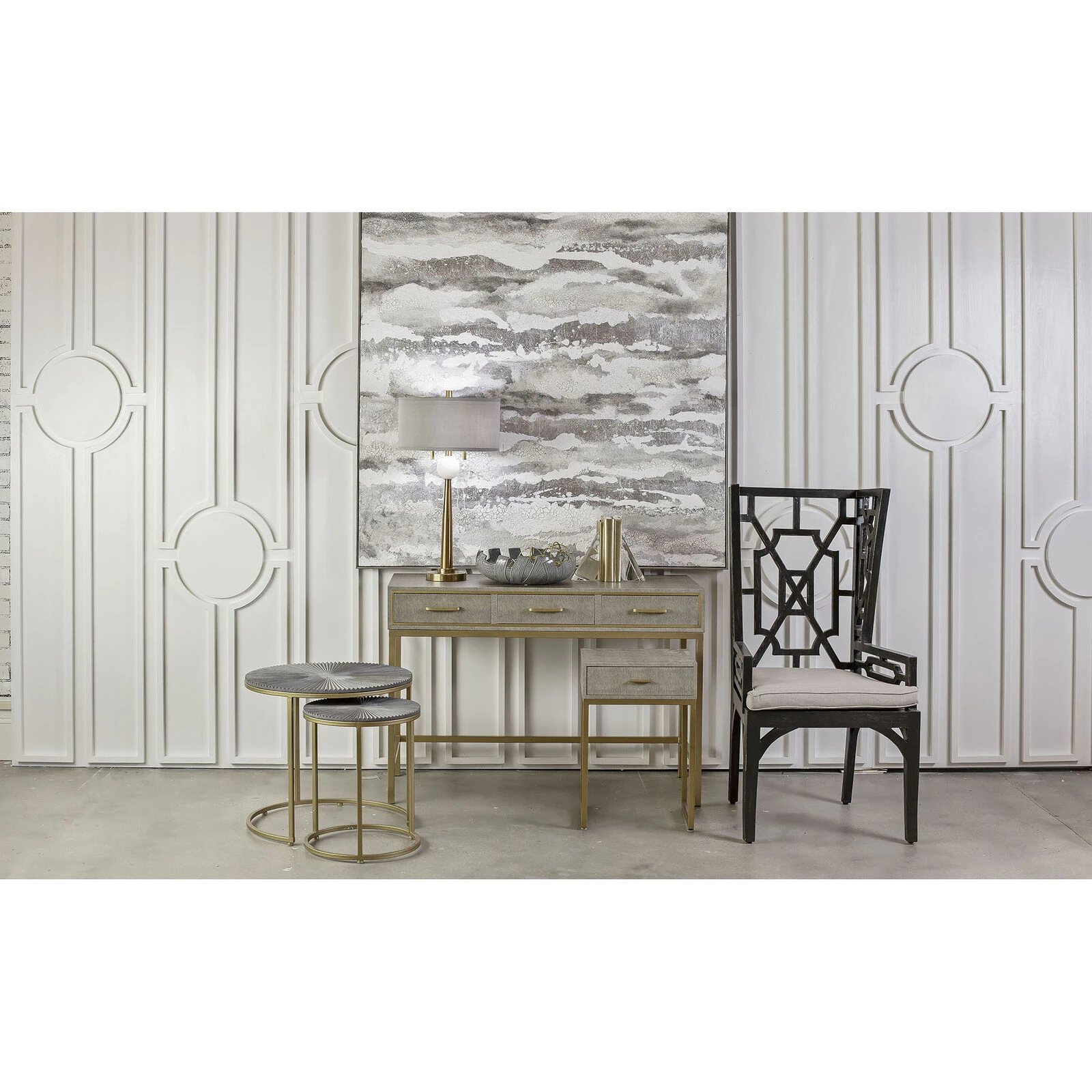 Sands Point Grey Desk - 3 Drawer 4 Sands Point Grey Desk - 3 Drawer - Image 2