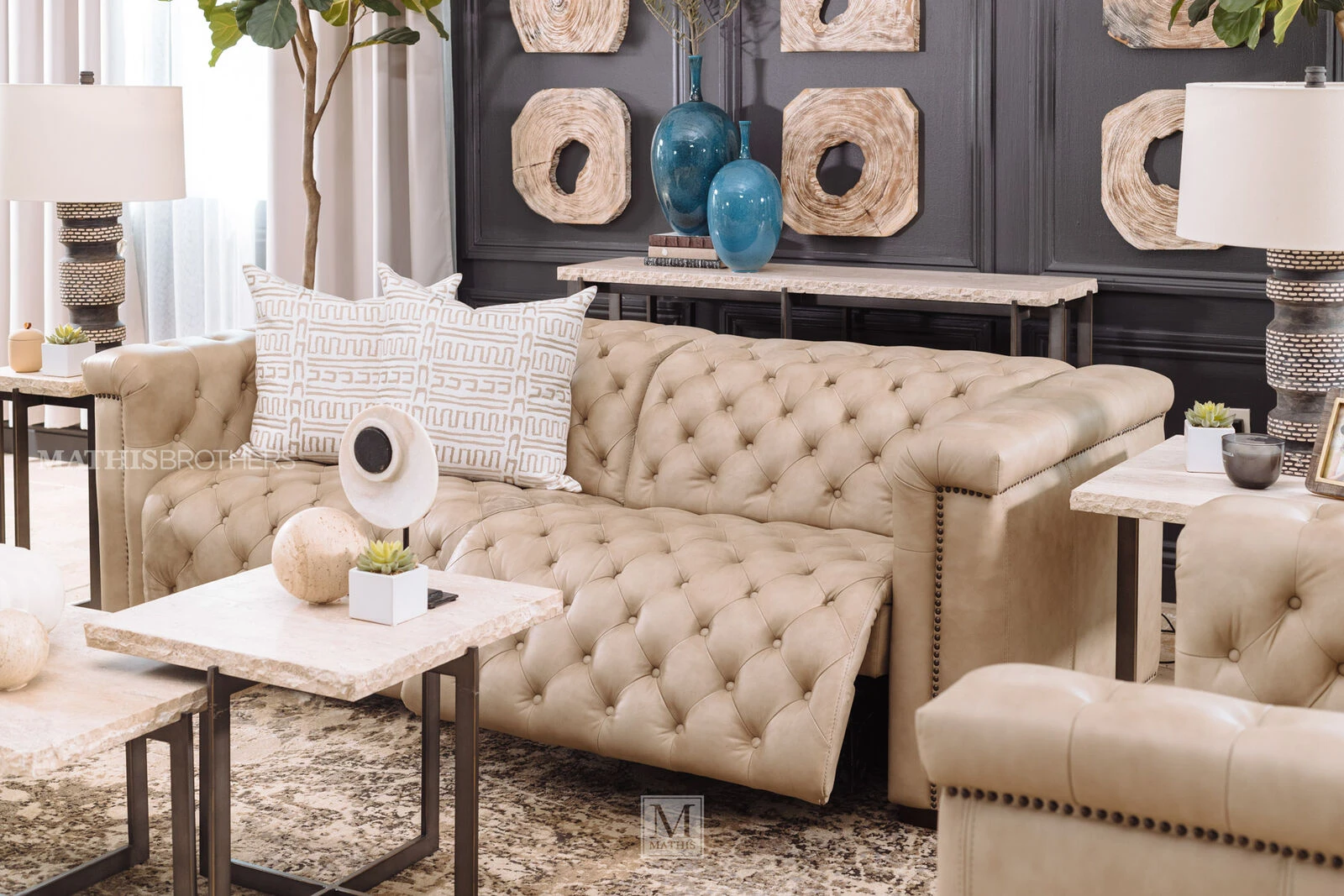 Savion Taupe Leather Power Sofa 5 Savion Taupe Leather Power Sofa - Image 3