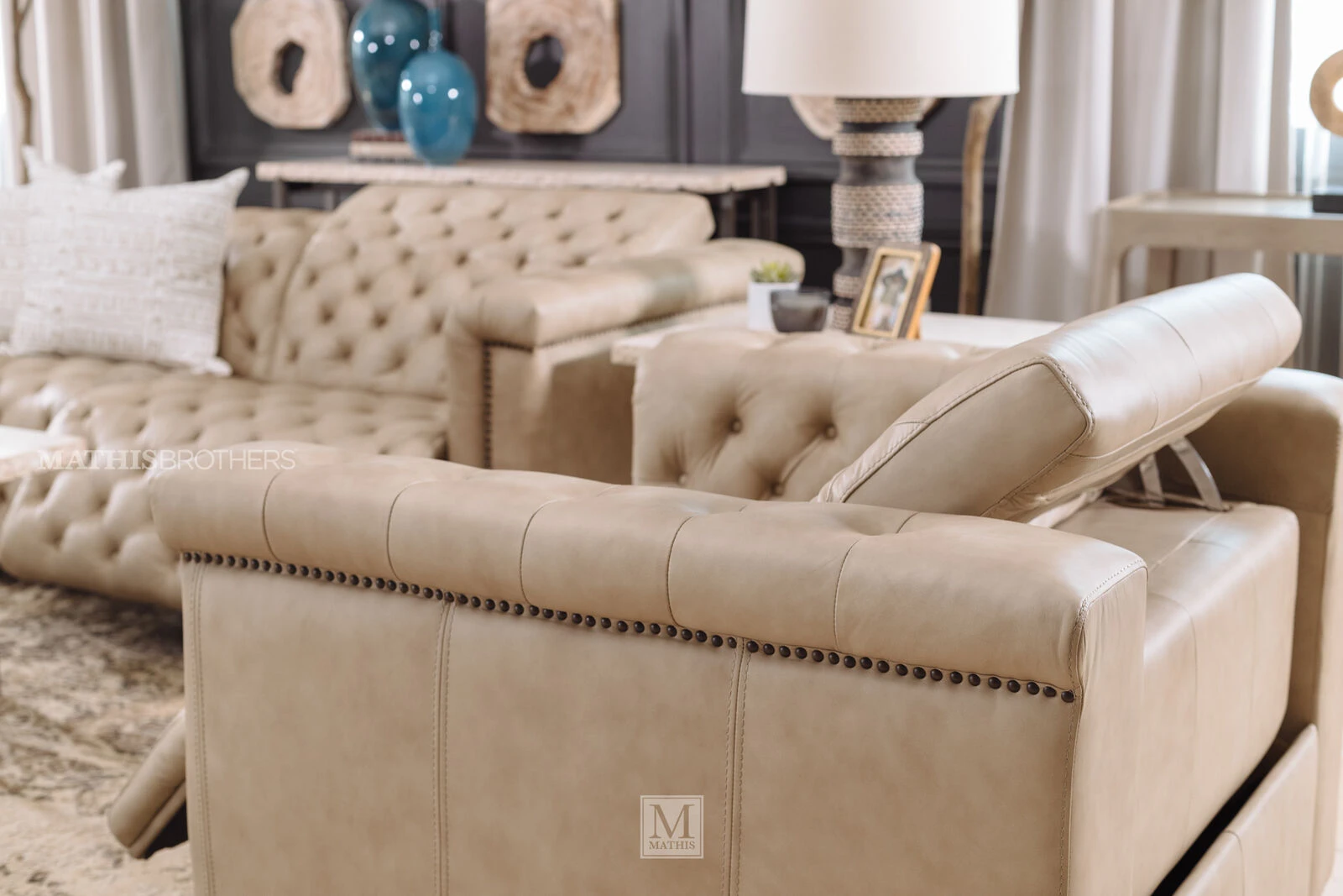 Savion Taupe Leather Power Sofa 8 Savion Taupe Leather Power Sofa - Image 6