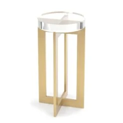 Brass And Crystal Martini Table