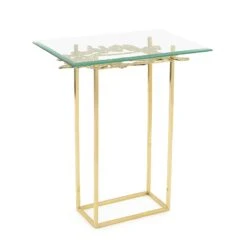 Organic Firm Brass & Glass Martini Table