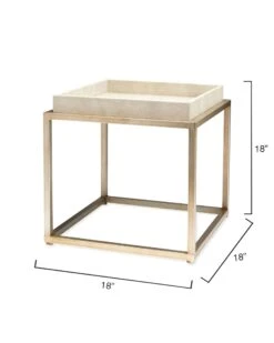 Jax Faux Shagreen Square Side Table -Olsberg shop JYUNG LSJAXIV 04 NEW