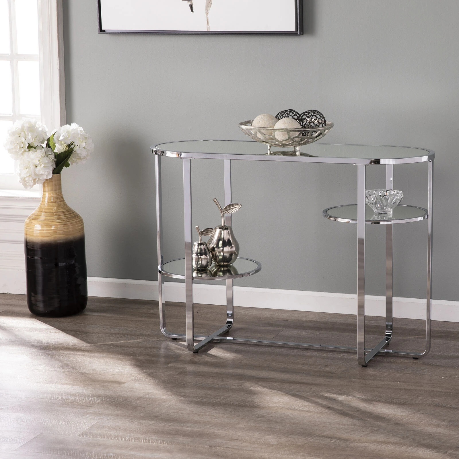 Maxina Mirrored Console Table W/ Storage 3 Maxina Mirrored Console Table W/ Storage - Image 2