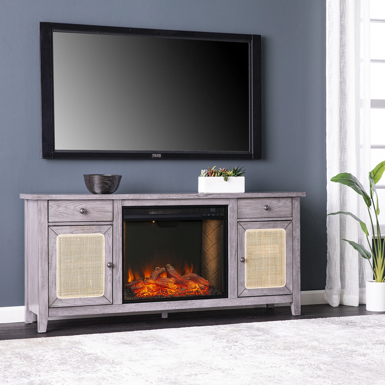 Raegan Smart Electric Fireplace Console 4 Raegan Smart Electric Fireplace Console - Image 2