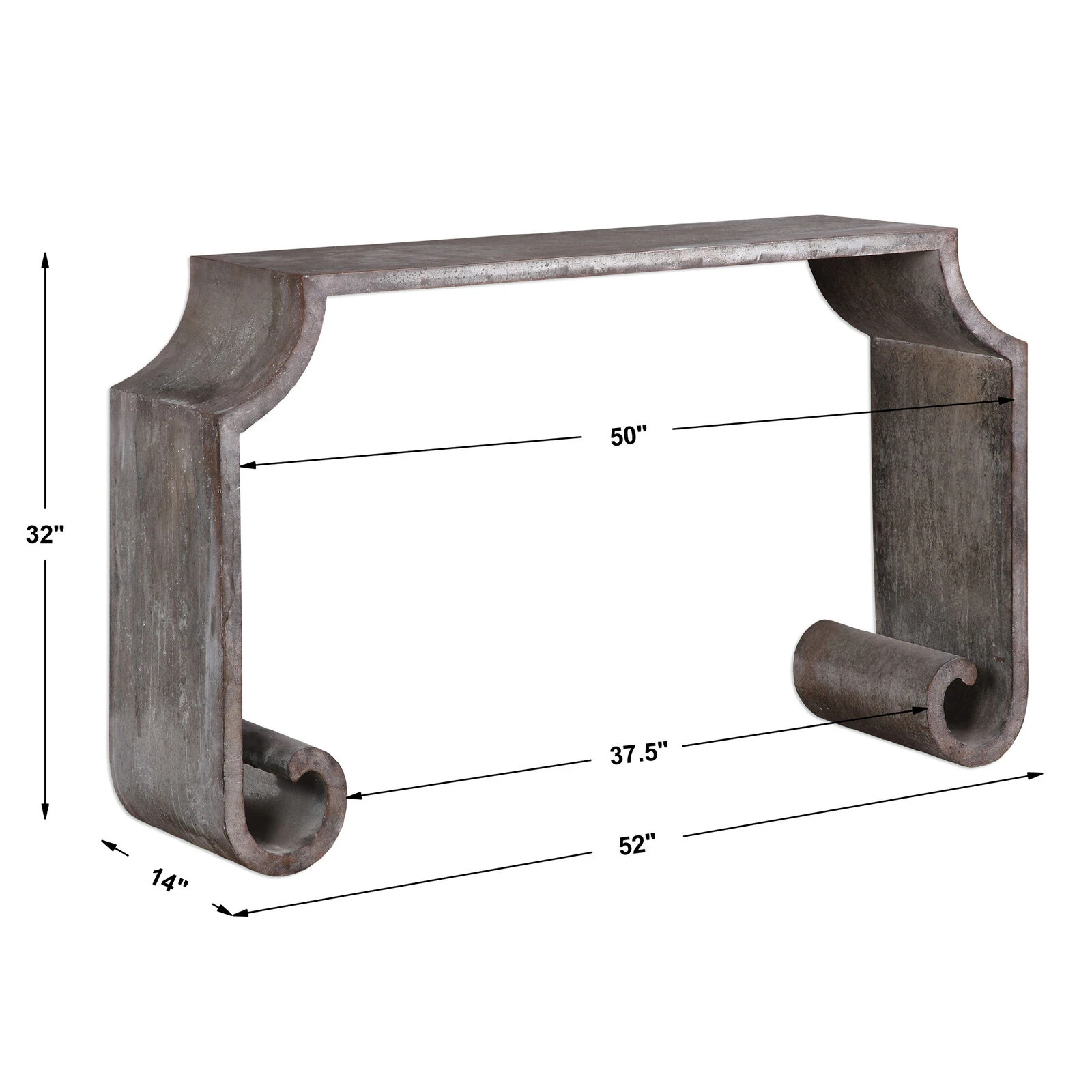 Agathon Stone Gray Console Table 4 Agathon Stone Gray Console Table - Image 2