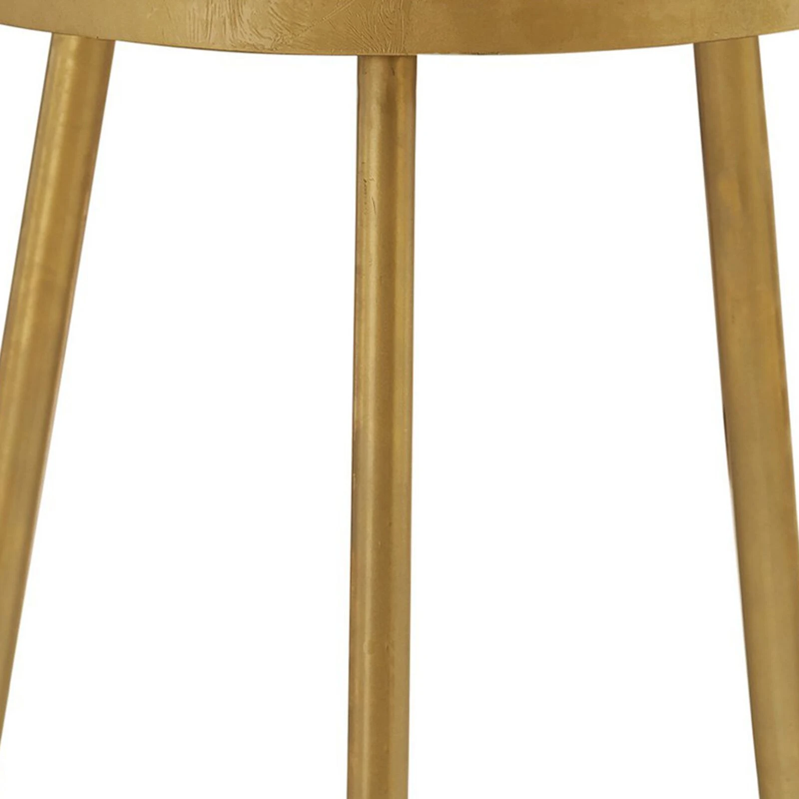 22 Inch Modern Accent Table, Round Marble Top, White, Gold 6 22 Inch Modern Accent Table, Round Marble Top, White, Gold - Image 4