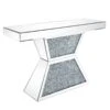 47 Inches Glass Top Console Table With Faux Stone Inlay, Silver-Benzara 2 47 Inches Glass Top Console Table With Faux Stone Inlay, Silver-Benzara -Olsberg shop a3167832e6a14c09994455914b6dc73e