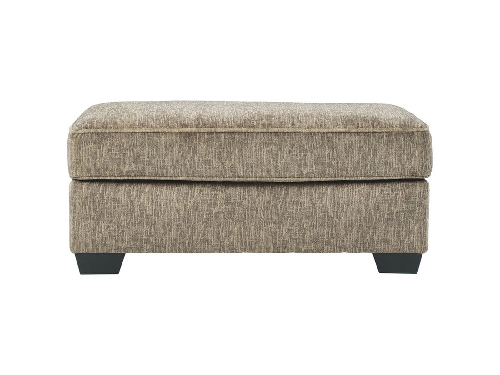 Textured Fabric Upholstered Ottoman With Welt Trim Details, Brown-Benzara 4 Textured Fabric Upholstered Ottoman With Welt Trim Details, Brown-Benzara - Image 2