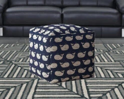 Homezia 17" Blue And Grey Twill Animal Print Pouf Ottoman 10 Homezia 17" Blue And Grey Twill Animal Print Pouf Ottoman -Olsberg shop a51011e8efa04d3aa0d0a2b91cc08fb7 1